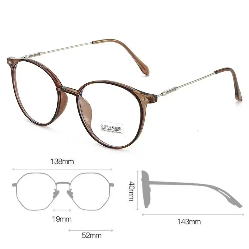 משקפי אור כחול RETINA ROUND | מסגרת עגולה ועדשות מתכהות