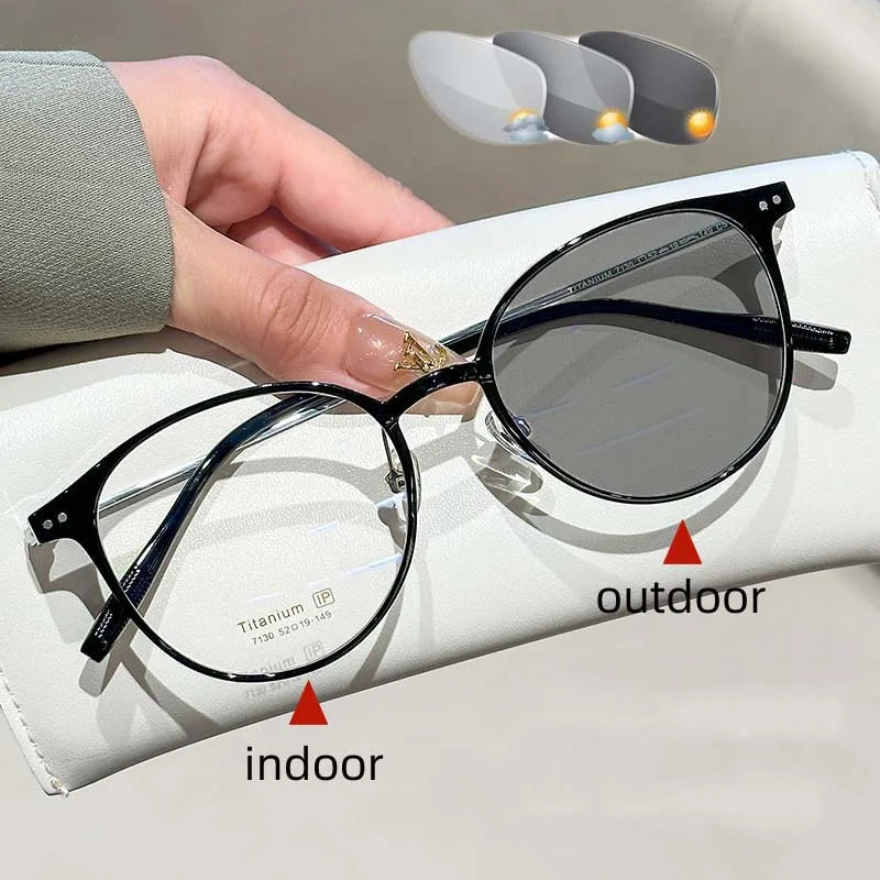 משקפי אור כחול RETINA ROUND | מסגרת עגולה ועדשות מתכהות