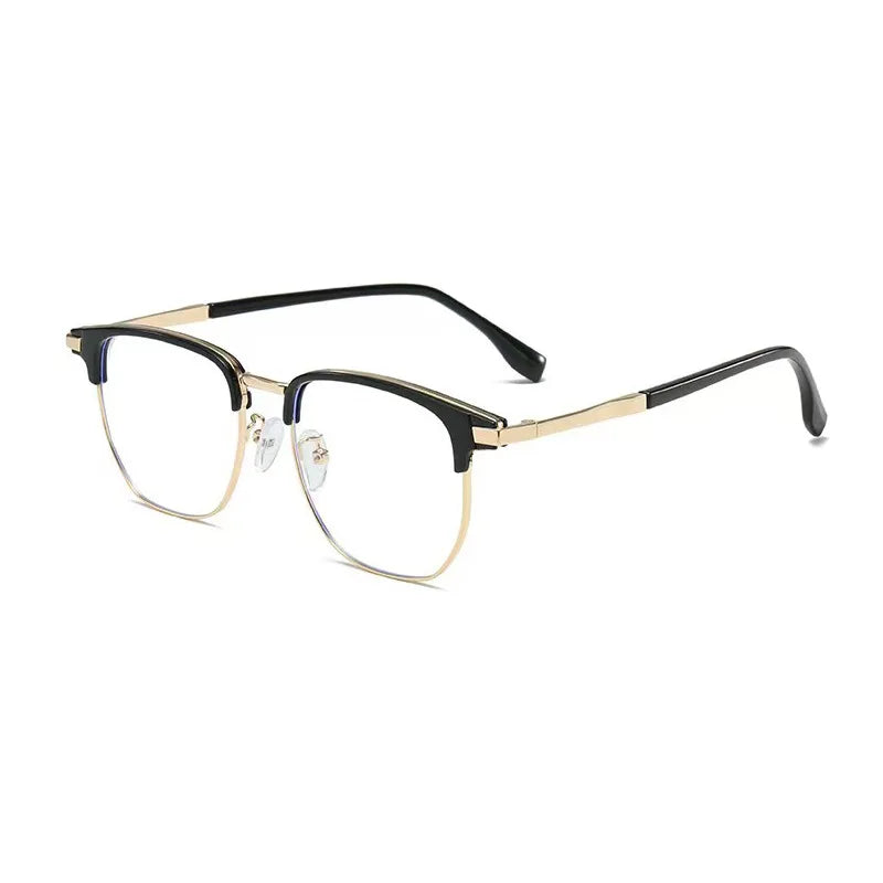 משקפי קריאה RETINA READER בצבע שחור וזהב על רקע לבן