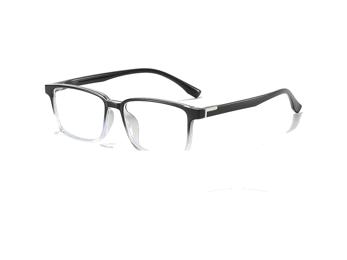 משקפי אור כחול RETINA CLASSIC צבע שחור שקוף ללא רקע וללא צל